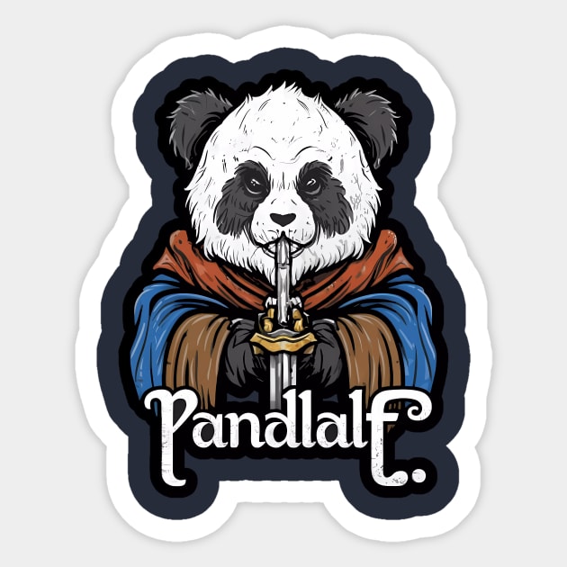 Pandalf Wizzard panda Sticker by The Dark Matter Art